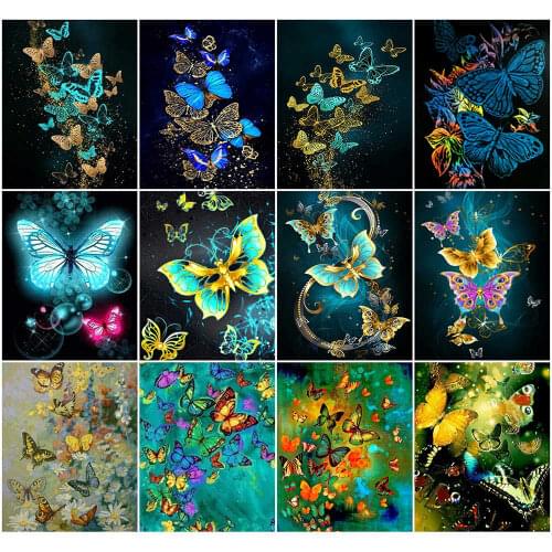 AZQSD Painting By Numbers Animal Picture For Living Room Home Decoration DIY Coloring By Numbers Butterfly Handpainted Gift