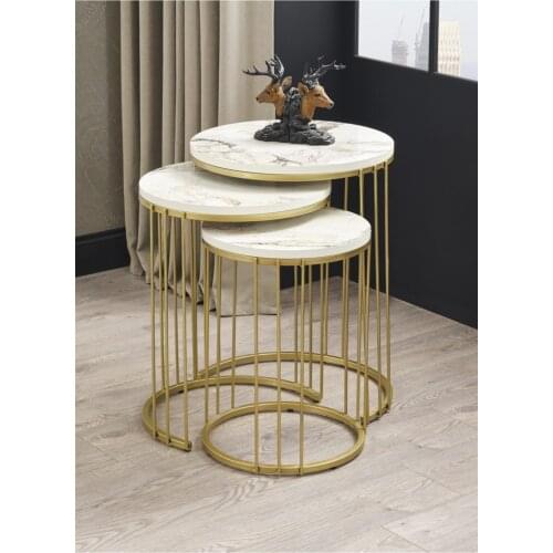 Venus Metal Toe Gold Marble Pattern Zigon Coffee Table