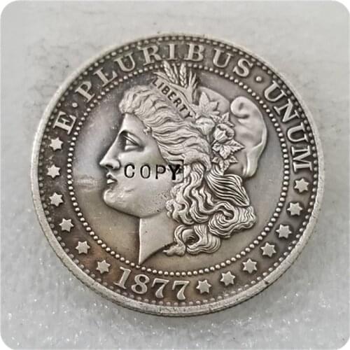 COPY REPLICA 1877 50C Morgan Half Dollar, Judd-1512, Pollock-1676 COPY FREE SHIPPING