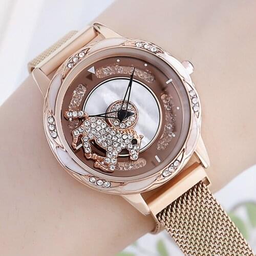 Creative Ins Wind Stars Luck Quartz Magnet Alloy Ladies Watch Womens Watches Top Brand Quartz