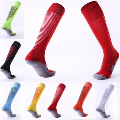 Men Women Knee High Sports Sock Athletic Soccer Football Tube Socks Solid Long Football Soccer Sports