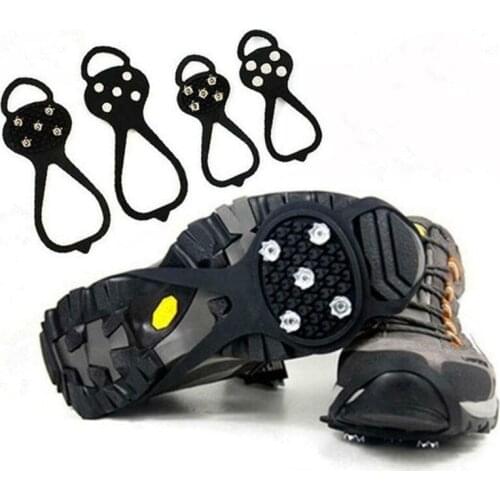 Non-Slip Ice Gripper Spikes Over Shoes 5 Teeth Durable Cleats High Quality Elasticity For Snow Studs Climbing Hiking Universal