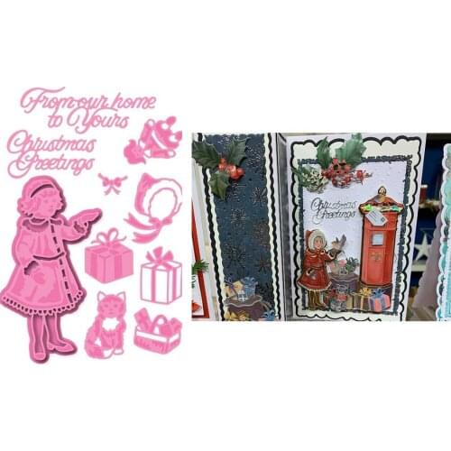 2021 New CHRISTMAS Girl Metal Cutting Dies Scrapbook Diary Decoration Stencil Embossing Template DIY Greeting Card Handmade Gift