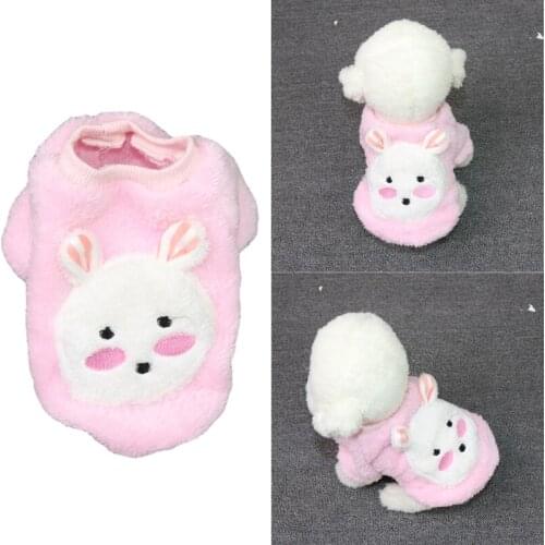 New Winter Dog Clothes Autumn Pet Costume XS Pink Sweaters for Small Dog Vest Cute Rabbit Design Shirt Teddy Corgi Bichon Yorkie