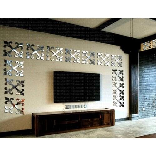 New European style of the ancient crystal 3D wall stickers for the television background ceiling family decorative mirror