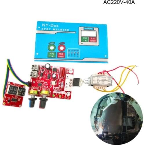 NY-D01 Spot Welders Control Board 40A/100A Digital Display Spot Welding Time and Current Controller Panel Timing Ammeter