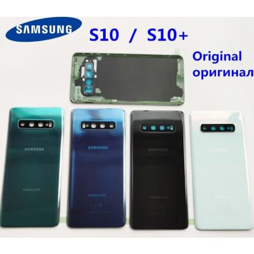 SAMSUNG Galaxy S10 Plus G975 G973 Original Back Glass Battery Cover Rear Door S10 Housing Case Back Glass Cover with Galaxy S10