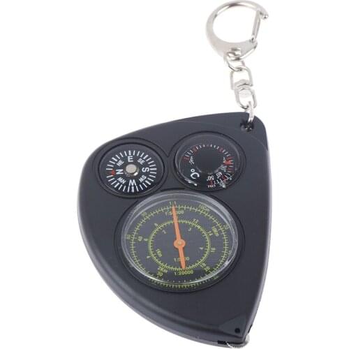Portable Odometer Multifunction Keychain Outdoor Travel Compass Rangefinder
