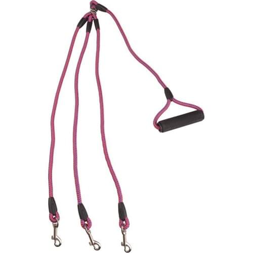 8PCS / LOT Pet Supplies Large Dog Leash 360 Swivel No Tangle Three Dog Leash With Handle Lead Rope