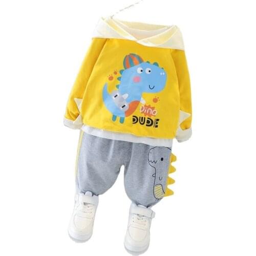 Spring Autumn Clothes Baby Boys Girls Fashion Children Hooded Pants 2Pcs/sets Infant Outfit Kid Cotton Toddler Casual Tracksuits