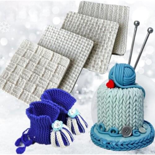 Knitting Silicone Molds Fondant Cakes Decorating Tools Silicone Mold Sugarcrafts Chocolate Baking Tools For Cakes Gumpaste Form