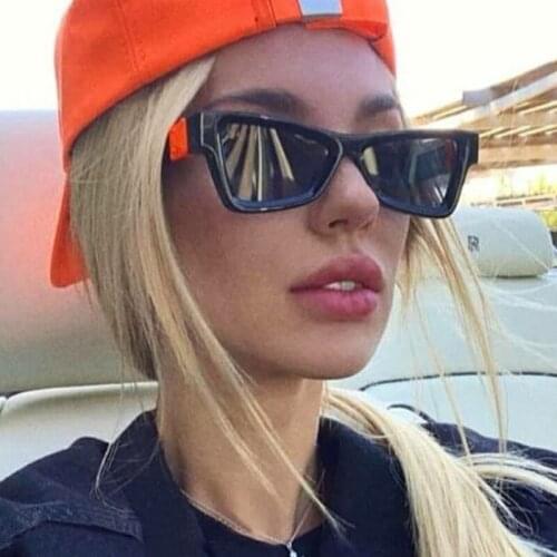 Vintage Brand Cat Eye Sunglasses Woman Black Clear Shades For Women 2021 Retro Square Sun Glasses Female Unisex UV400 Oculos