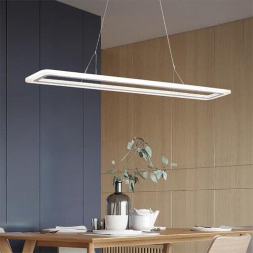 Modern minimalist rectangular LED office chandelier restaurant light front desk hotel study office light