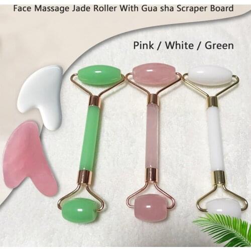 SPA Face Massage Roller Gua Sha Scraper Board Slimmer Lift Wrinkle Remover Slimming Massage Tool Set