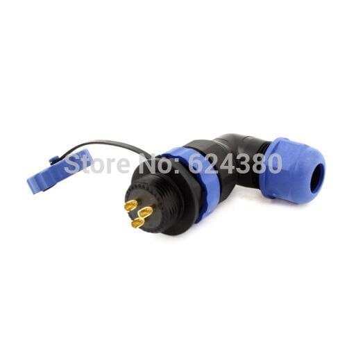 Waterproof Aviation Connector Right Angle SD20 20mm 3 Pin Panel Mount Solder Female Male Plug Socket Elbow IP68