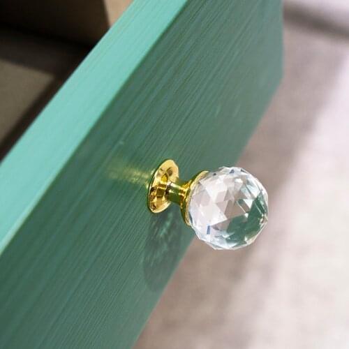 YNIZHURE 25mm Crystal Ball Handles for Furniture Cabinet Kitchen Handles Drawer Knobs Desk Drawer Handle Cupboard Pulls 1PCS