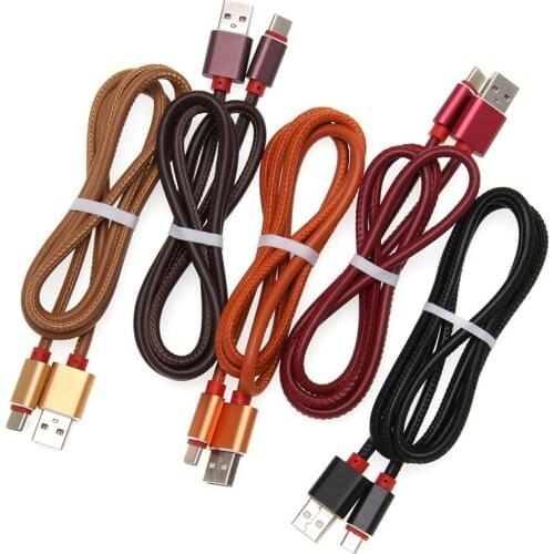 Charging Cable Micro USB Cable USB Type C Cable for IPhone XR Samsung Xiaomi Mobile Phone Leather Fast Charger Cable 100pcs/lot