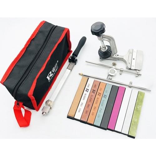 Kitchen Knife Sharpening 360 Degree Rotation Fixed Angle Edge Knife Sharpening Abrasive Holding Sharpening With 10 Whetstones