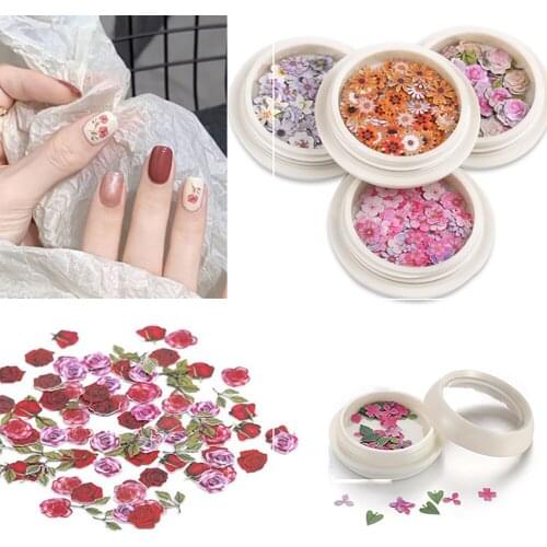 1Box Wood Pulp Paper Jewelry Dried Flowers Colorful Flower Silicone UV Epoxy Resin Molds Fillings For DIY Nail Art Candle Decor