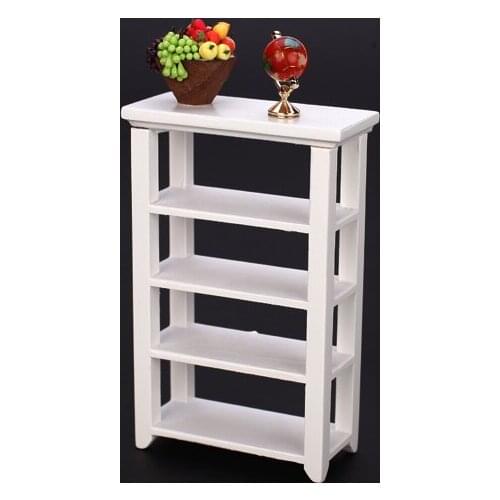 MagiDeal 1Pc Shelf White 1/12 Dollhouse Miniature Furniture Wooden Study Accs for Dolls Bedroom Kids Children Pretend Play Toys