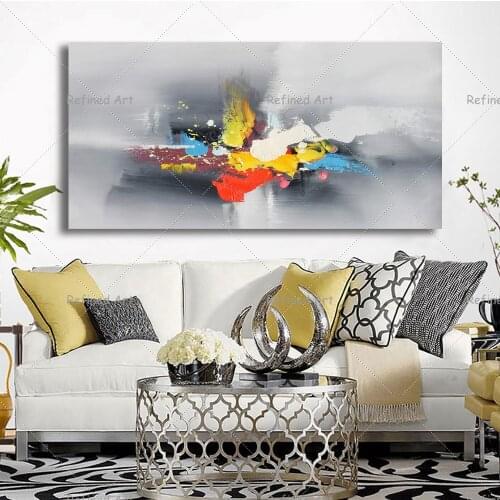 100% Hand-Painted Canvas Painting Decorative Art Home Abstract Modern Oil Painting Living Room Mural Colorful Picture