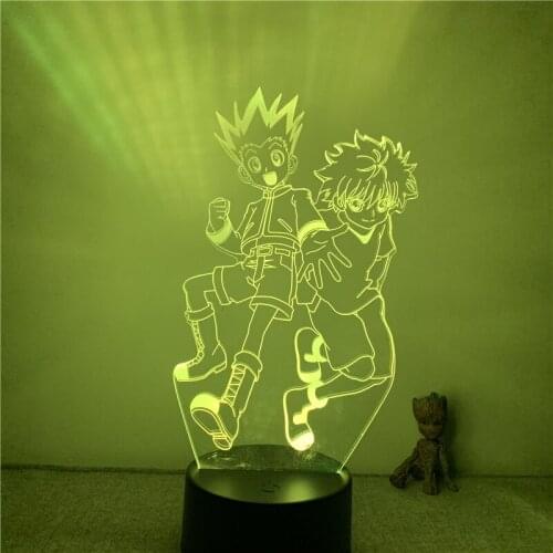 3D Lamp Action Figure Hunter X Hunter Gon Friend Killua LED NightLight 7 Colors Touch Table Decor Night Light Gift Model