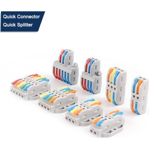 5PCS Fast Wire Cable Connectors Universal Compact Conductor Spring Splitter Wiring Connector Push-in Terminal Block For Electric