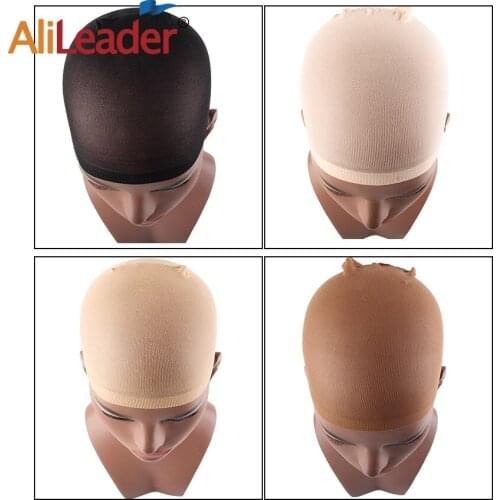 Alileader 2 Pcs/Pack Clearance High Quality Stocking Cap Elasticity Hair Caps For Making Wigs Beige Black Nylon Hair Net