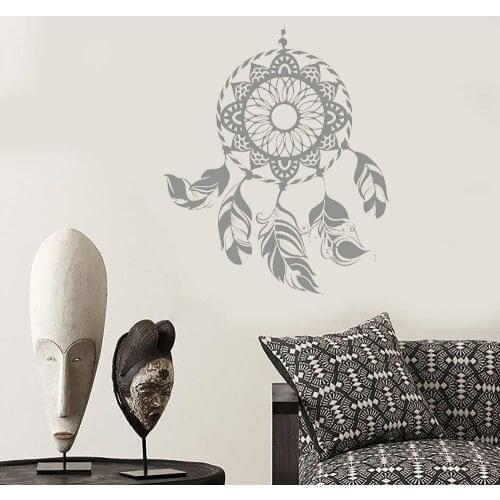 Boho Bohemian Dreamcatcher Decal Wall Sticker Feather Wall Decal Bedroom Decor Poster Wall Art Decals Mural vinyl ph222