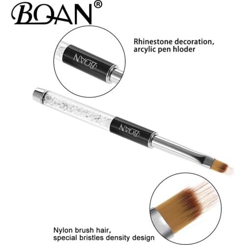BQAN 1pc Nail Ombre Brush Nail Art Painting Pen Brush UV Gel Polish Gradient Color Rhinestone Crystal Acrylic Nail Drawing Pen