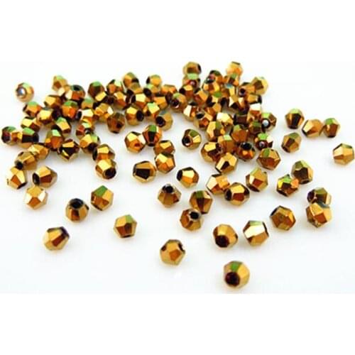 Gold hem 4mm 720pcs/Lot Chinese Top Quality Crystal Bicone Beads Free Shipping