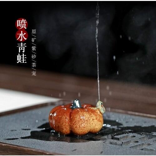 [changtao] Yixing handmade purple sand tea pet ornaments, personalized handmade tea, frog and pumpkin