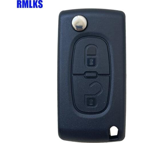 2 Buttons Car Flip Folding Key Case Blank Shell For Citroen C2 C3 C4 C5 C6 C8 For Peugeot 107 207 307 307S 308 407 607