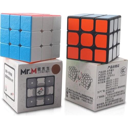 Stickerless Black Sticker Shengshou 3x3x3 Mr. M Magnetic Cube Twisty Puzzle Toy Colorful Stickerless Puzzles For Children Toys