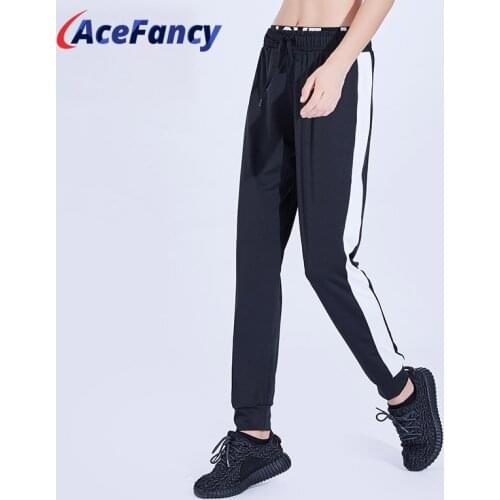 Black Casual Sports Pants for Women Gym Wear Fast Dry Athletic Pants Sport Womens Tracksuit 17-155 Fitness Leggings Women