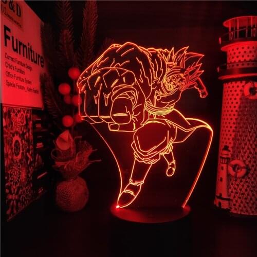 Dragon Ball Goku 3D Night Light Black Goku Zamasu LED Anime Figure Lamp Home Decoration Lampara Bedside Decor Lighting Bandai