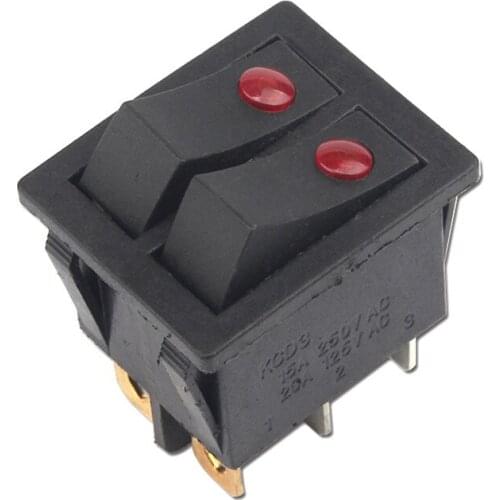 KCD3-201 6 pin On/Off 31.5*26mm 15A 20A / 125V/250V twin cat eye ship hull switch