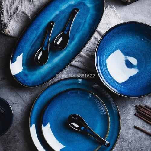 Nordic Ceramic Western Deep Plate Round Dish Soup Plate Creative Baking Rice Plate Salad Plate Large Home