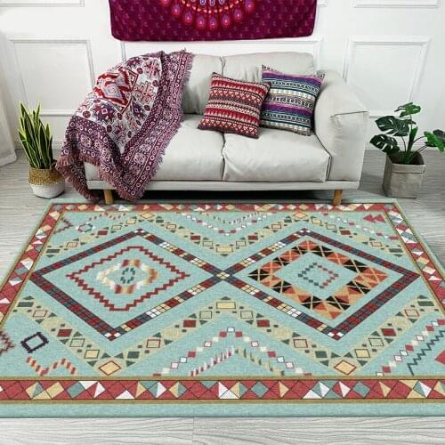 Moroccan Ethnic Style Carpets for Living Room Bedroom Area Rugs Retro Geometry Kitchen Anti-Skid Floor Mat/Rug Luxury Big Carpet