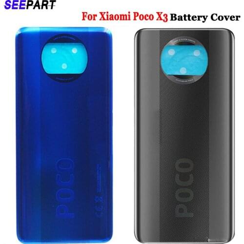 For Xiaomi Poco X3 Battery Cover MZB07 Back Glass Rear Door Housing Case POCO X3 NFC Back Panel PocoX3 Battery Cover