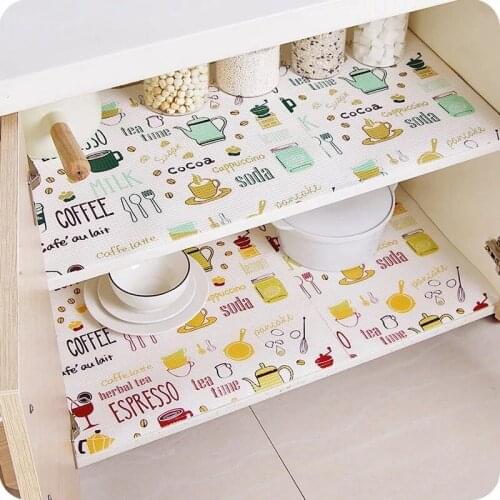 Kitchen Stickers oil-proof Table Mat placemat for dining table Drawer Shelf Liners Waterproof Mat pad Tile Floor Stickers