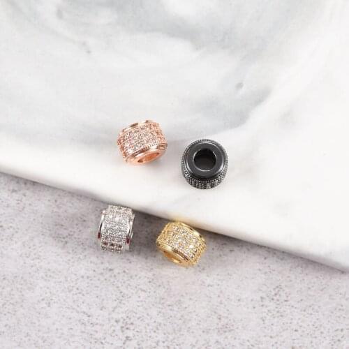 Copper Metal with Micro Pave Zircon Beads Jewelry Accessories for DIY Jewelry