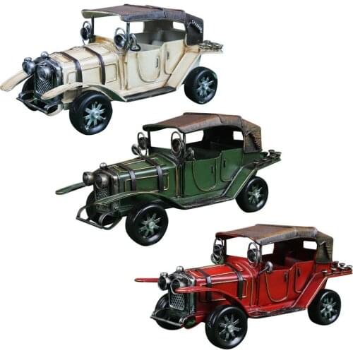 Mini Classic Retro Vintage Toy Car High Simulation Antique Metal Car Craft for Outdoor Garden Decoration Collection Model