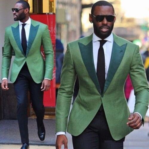 2020 Fashion Green Mans Suit For Wedding Evening Dress Party Prom Dress Best Man Wear Groom Wear Two Piece Suits(Jacket+Pants)