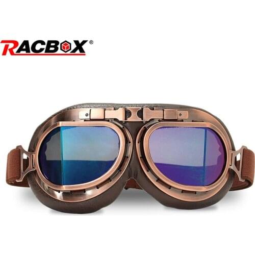 Motorcycle Helmet Goggle glasses Motocross Steampunk Retro ATV UTV UAZ Cruiser Off-Road Skating Motorbike Vintage Copper Goggles