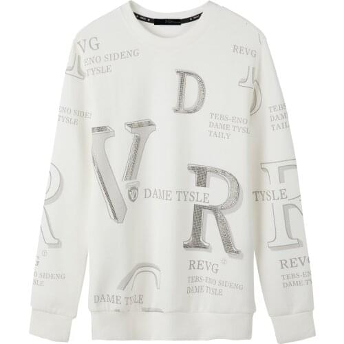 Votsein Mens Sweatshirts Casual VR Letter Printing Crewneck Long Sleeve Pullovers