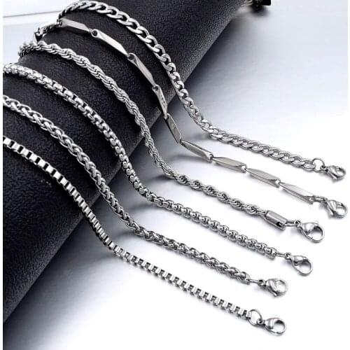 Stainless Steel Mens Necklace Link Chain Necklace For Women Jewelry Girl 2019 New Summer Beach Jewellery Part Gift