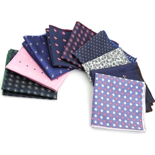Mens Handkerchief Polka Dot Striped Woven Printing Pocket Square Hankies Business Casual Polyester Hanky NO.1-26