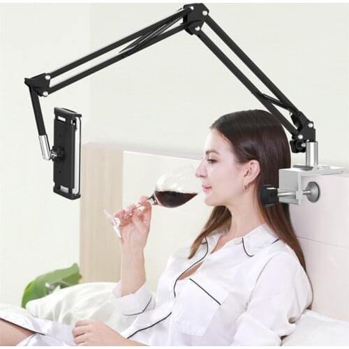 Tablet Stand Long Arm Bed Table Mount Holder Tablets/ Phone Bracket 360 Rotation Adjustable for iPad Air Mini Pro 12.9