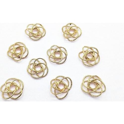 New arrival! 18x17mm 50pcs Plating Real gold Flower Connector Charm for Earrings DIY parts,Jewelry Earrings Findings & Component